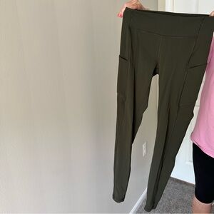 Lululemon Leggings with Pockets - Olive/Green